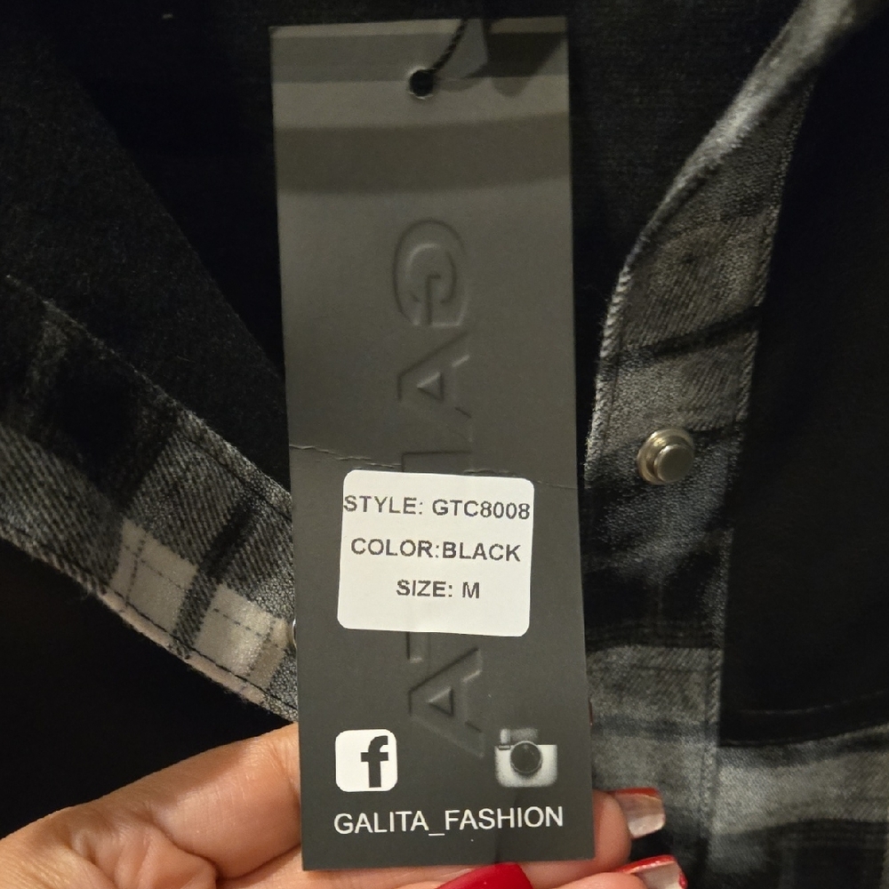 Plaid and Denim Patchwork Shirt Jacket - Picture 6 of 9